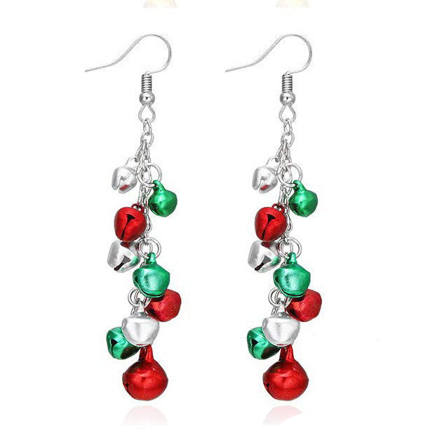 Wholesale Fashion Christmas Cute Cartoon Christmas Tree Bell Light Bulb Snowflake Alloy Earrings